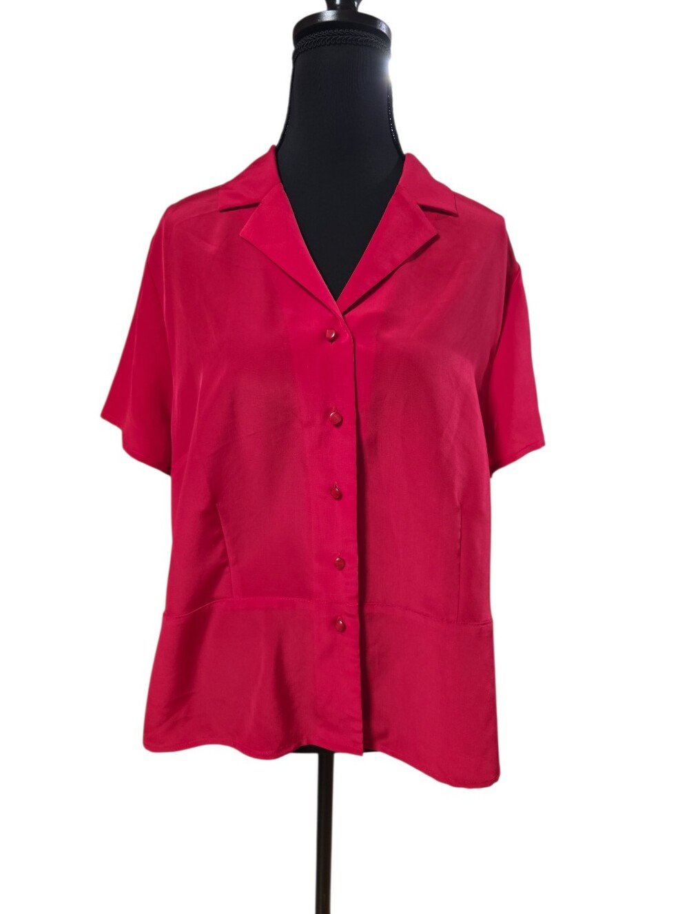Karen Scott Women's Red Short Sleeve Blouse L